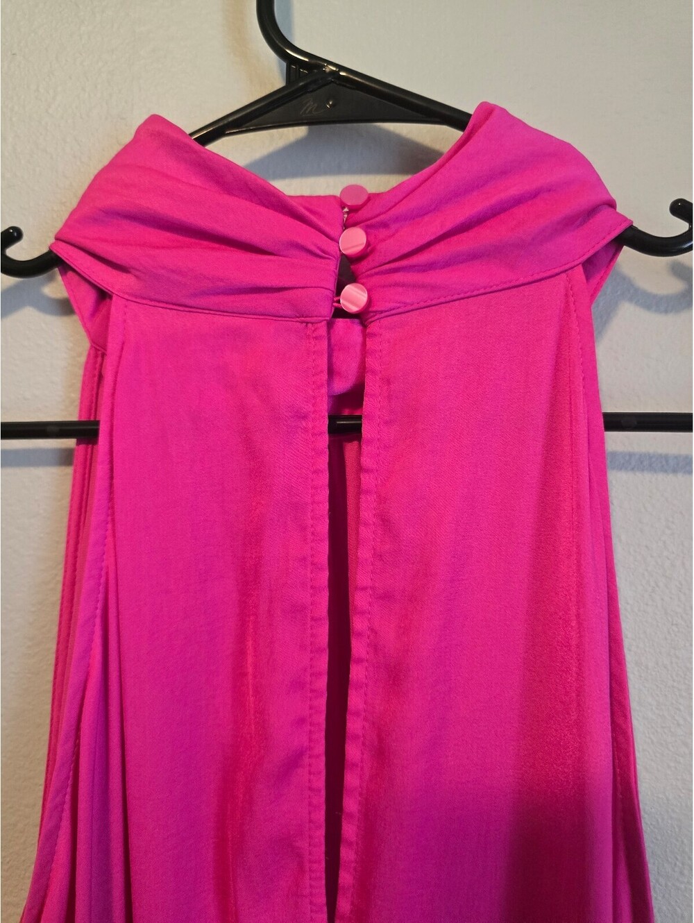Worthington Women’s Hot Pink Halter Neck Tiered Ruffle MaxiDress (XXL) - Picture 5 of 7